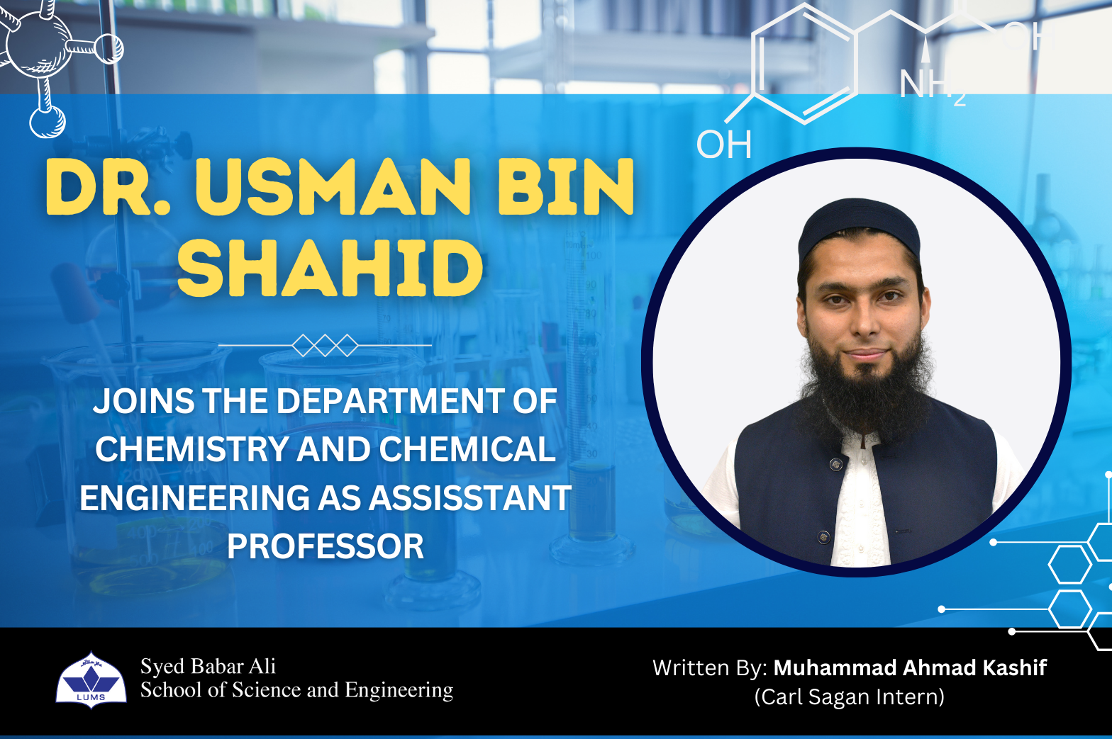 Dr. Usman Bin Shahid Joins The Department Of Chemistry And Chemical ...